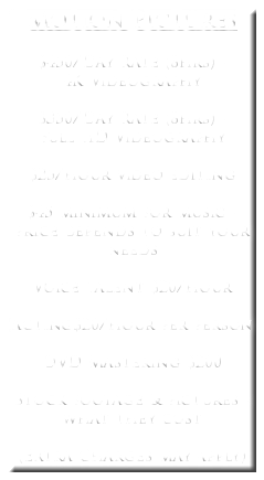 Motion Pictures $450/Day Rate (8hrs) - 4K Videography $350/Day Rate (8hrs) - Full HD Videography $25/hour video editing $45 minimum for music - price depends to suit your needs Voice talent $20/hour Acting$20/hour per person DVD Mastering $200 Stock footage & pictures - what they cost (Extra Charges may apply)
